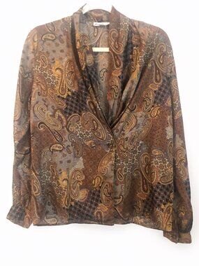 Vintage Eva Laurel Blouse Size 8 Top Longsleeve Women's Blouse
